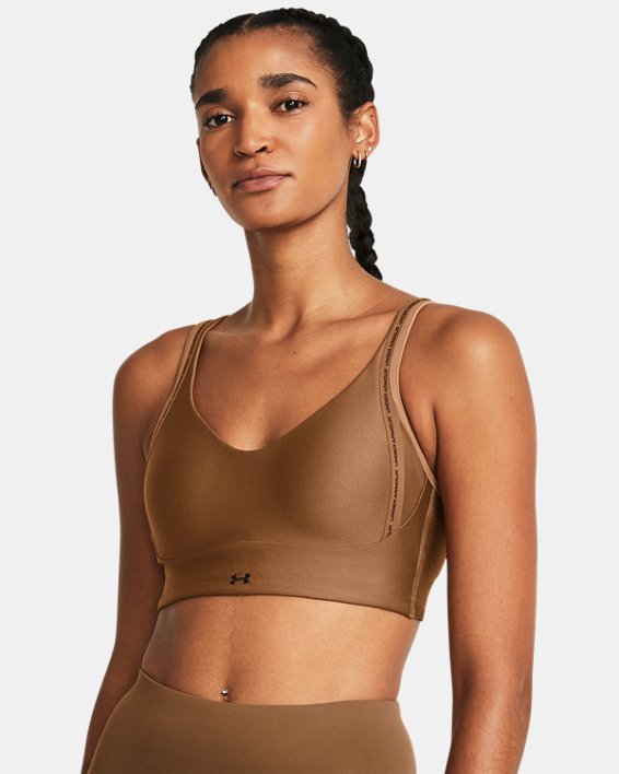 Women's UA Infinity 2.0 Low Strappy Sports Bra, Brown, pdpMainDesktop image number 0